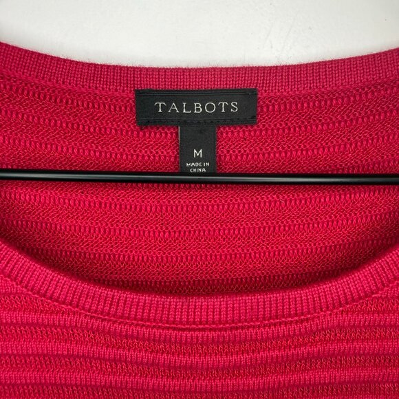 Talbots Sleeveless Sweater Pink Ribbed Knit Womens Size Medium Casual Blouse - Picture 4 of 5